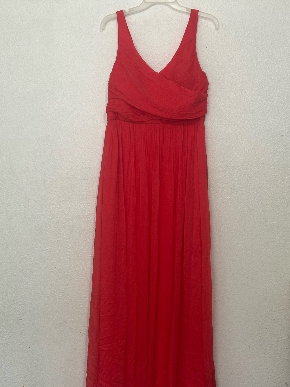J.crew silk chiffon long maxi dress flowy orange coral